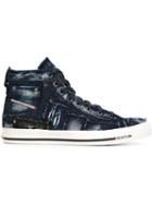 Diesel Exposure I Hi-top Sneakers, Men's, Size: 44, Blue, Cotton/rubber