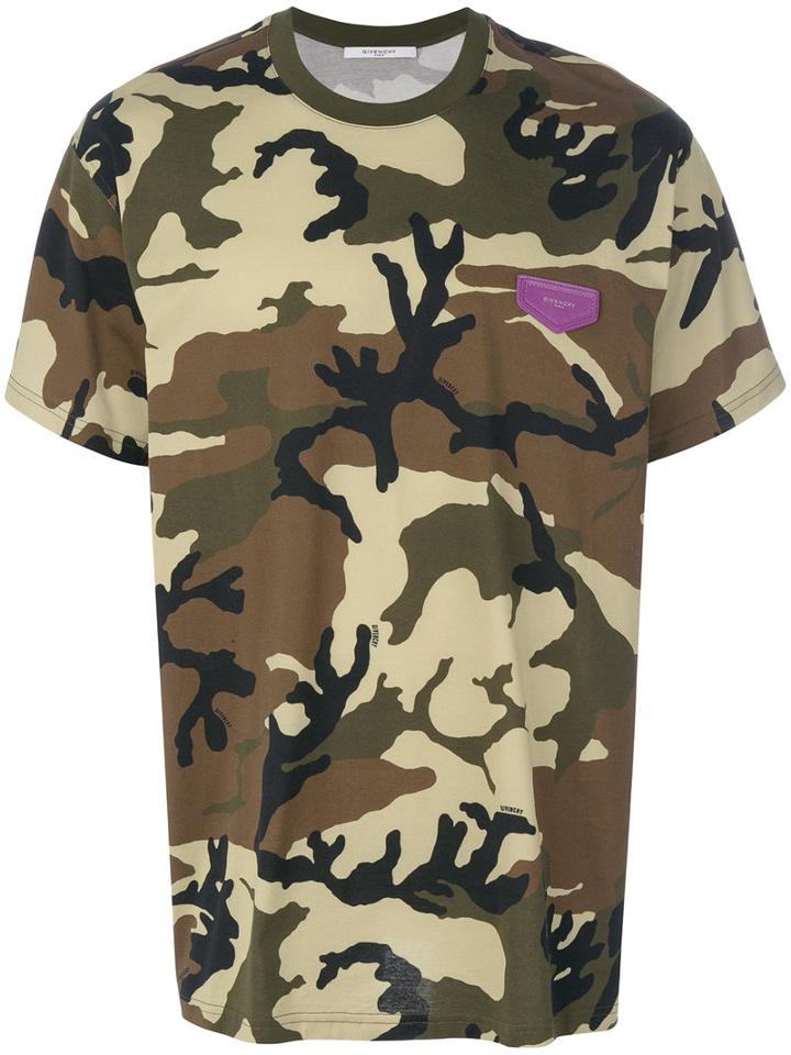 Givenchy - Cuban-fit Camouflage Print T-shirt - Men - Cotton/calf Leather - S, Green, Cotton/calf Leather