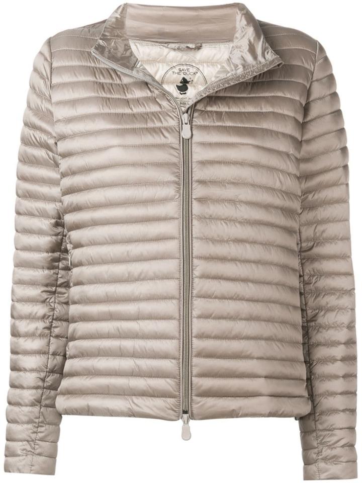 Save The Duck Panelled Puffer Jacket - Neutrals