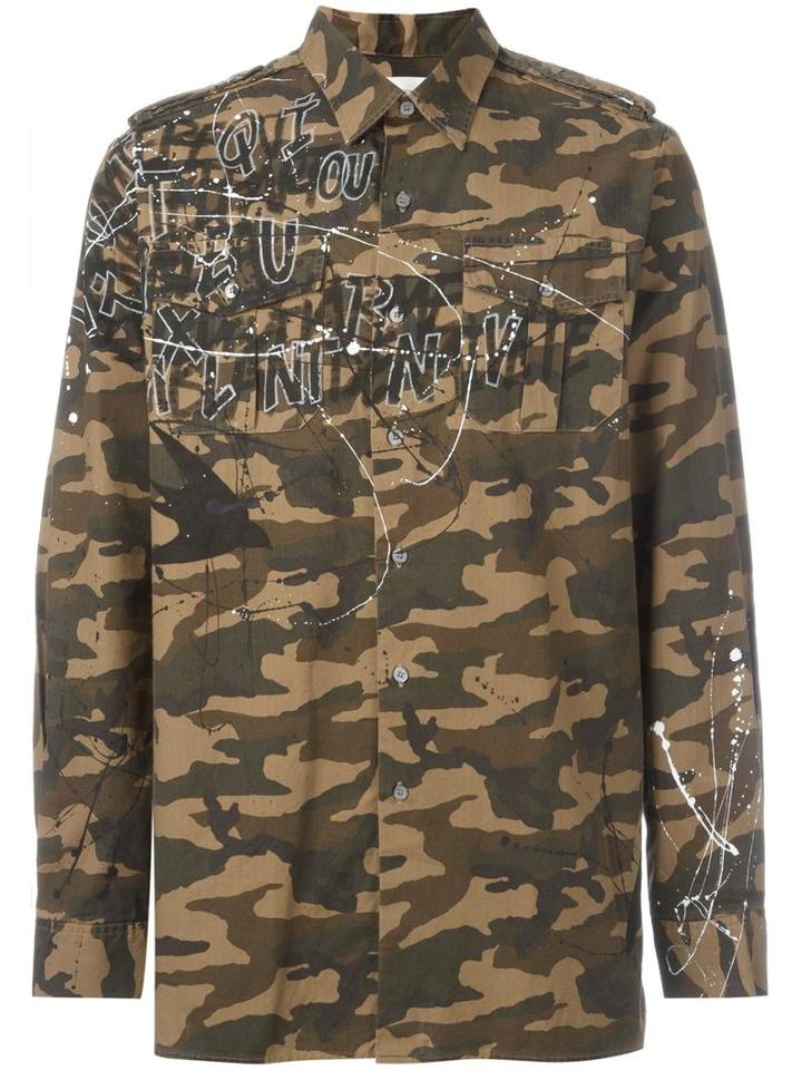 Faith Connexion Camouflage Shirt Jacket, Men's, Size: Xs, Brown, Cotton