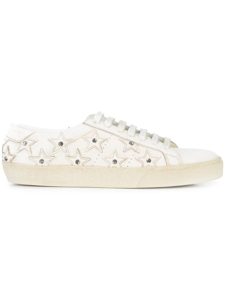 Saint Laurent Rhinestone Sl/06 California Sneakers - White