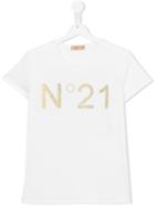 No21 Kids Logo Print T-shirt, Girl's, Size: 14 Yrs, White