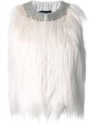 Steffen Schraut Embellished Collar Feather Effect Tunic, Women's, Size: 36, White, Polyacrylic