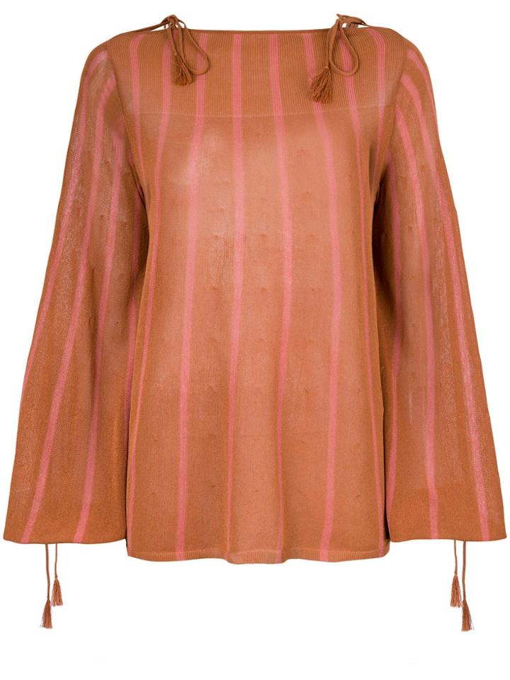 See By Chloé Striped Tie-detail Jumper - Brown