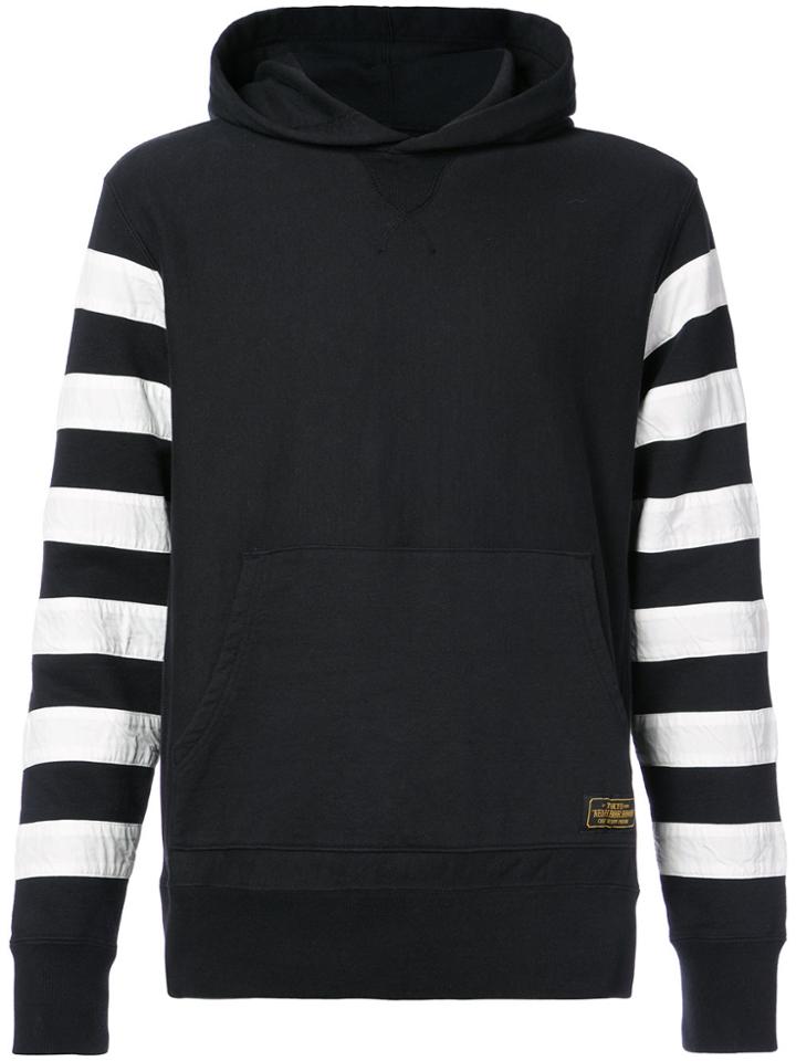 Neighborhood Racing Team Striped Sleeve Hoodie - Black