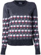 Markus Lupfer Floral Pattern Pullover, Women's, Size: Medium, Grey, Wool