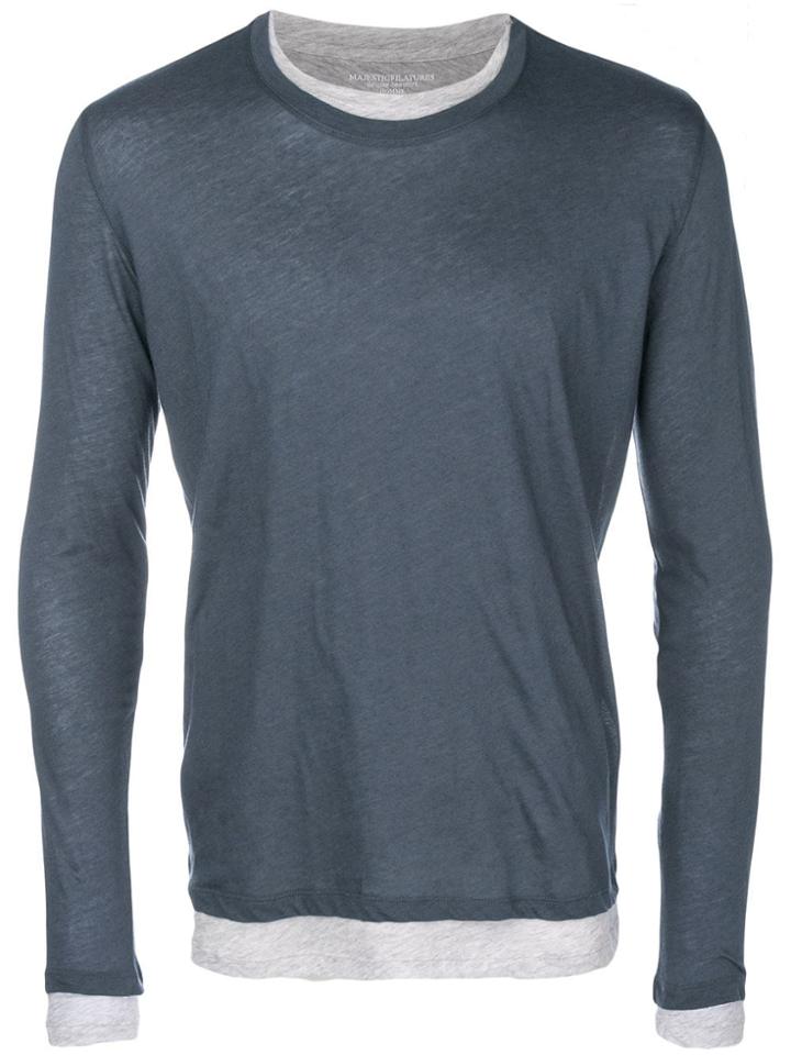 Majestic Filatures Layered Long Sleeve T-shirt - Grey