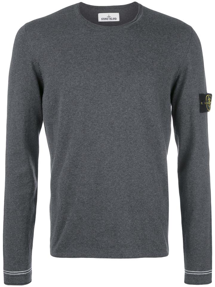 Stone Island - Crew-neck Jumper - Men - Cotton - L, Grey, Cotton