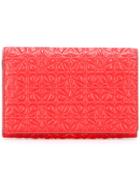 Loewe Embossed Logo Pattern Wallet - Red
