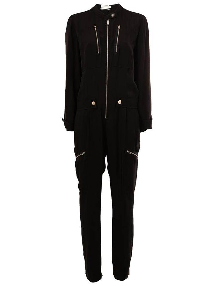 Chloé Zip Front Jumpsuit, Women's, Size: 38, Black, Silk/acetate/viscose