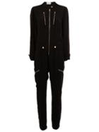 Chloé Zip Front Jumpsuit, Women's, Size: 38, Black, Silk/acetate/viscose
