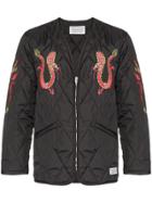 Wacko Maria Dragon Embroidered Quilted Jacket - Black