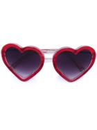 Linda Farrow Heart Frame Sunglasses - Red