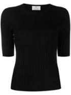 Allude Shortsleeved Knitted Top - Black