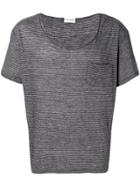 Saint Laurent Micro-stripe T-shirt - Grey