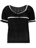 Twin-set Contrast Trim Knitted Top - Black
