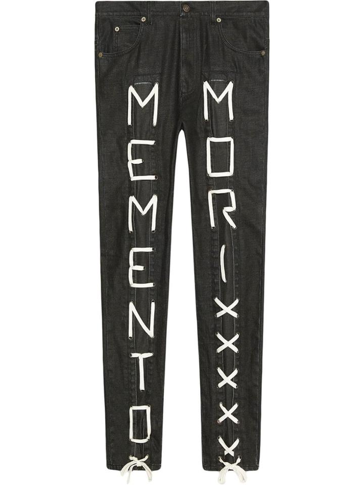 Gucci Super Skinny Pant With Memento Mori - Black