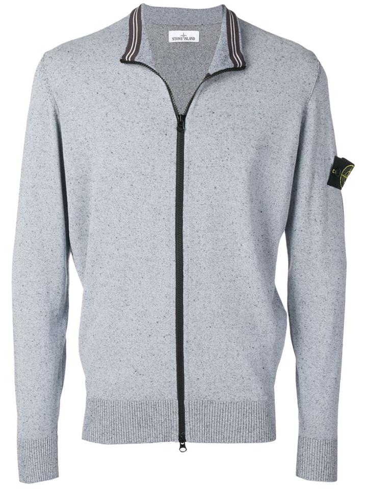 Stone Island Striped Collar Cardigan - Blue