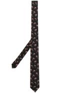 Saint Laurent Flamingo Embroidered Tie - Black