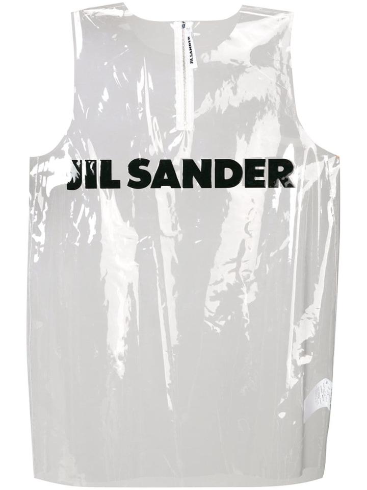 Jil Sander Front Logo Crop Top - Neutrals