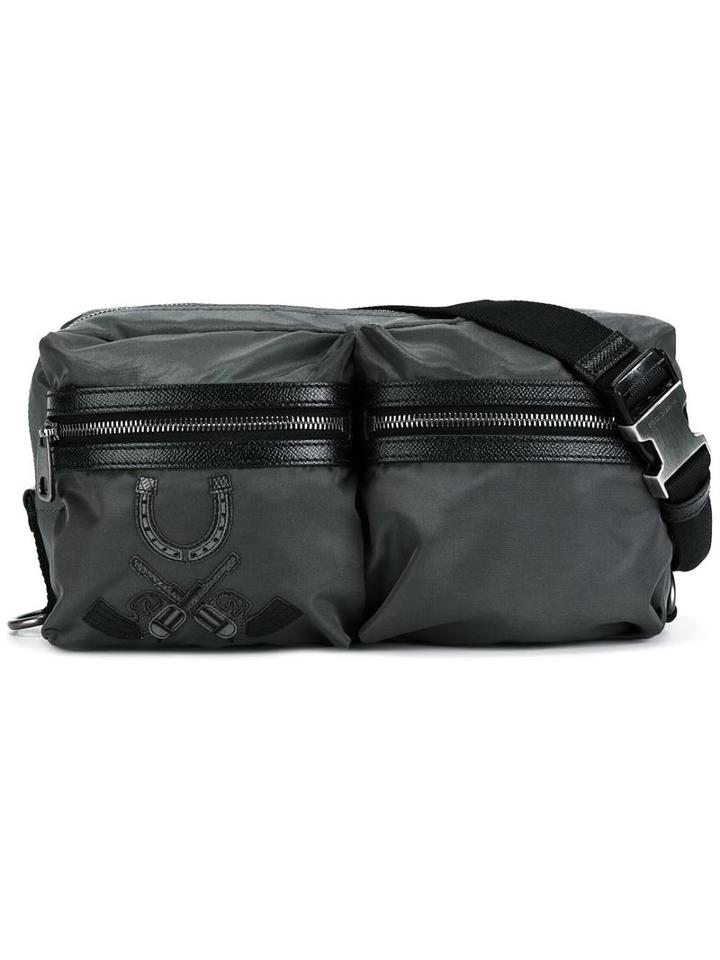 Dolce & Gabbana Western Patch Bumbag, Men's, Grey, Leather/nylon