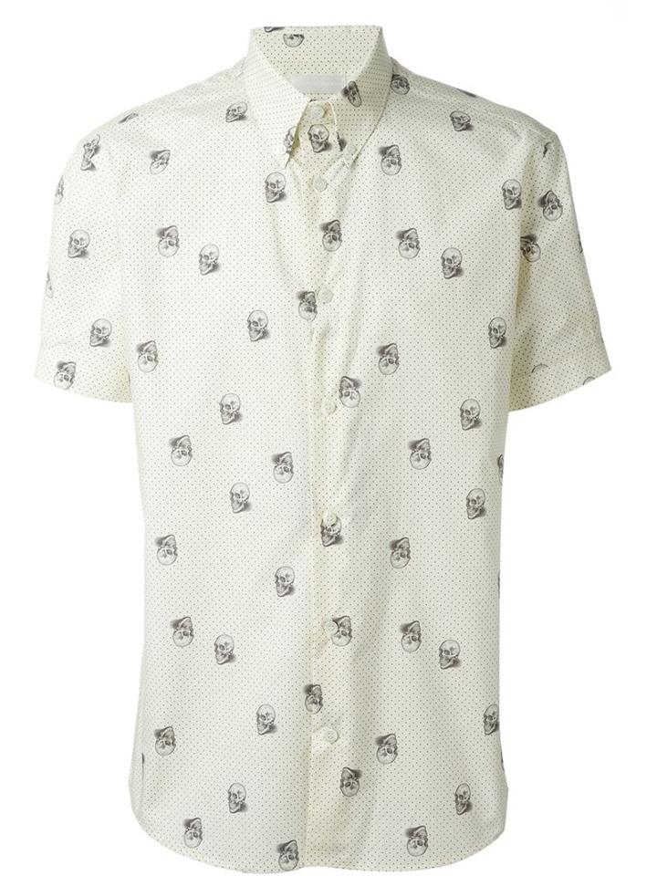 Alexander Mcqueen Skull And Polka Dot Button Down Shirt