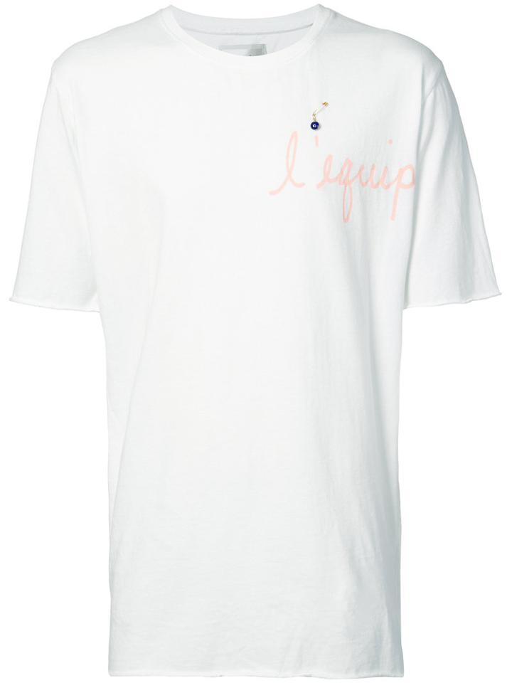 L'equip - Logo Embroidered T-shirt - Men - Cotton - S, White, Cotton