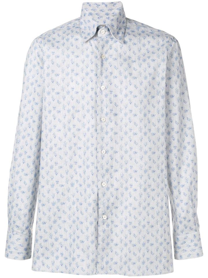 Canali Floral Print Shirt - Grey