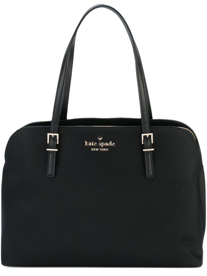 Kate Spade - Logo Stamp Zipped Tote - Women - Leather/nylon/polyester - One Size, Black, Leather/nylon/polyester