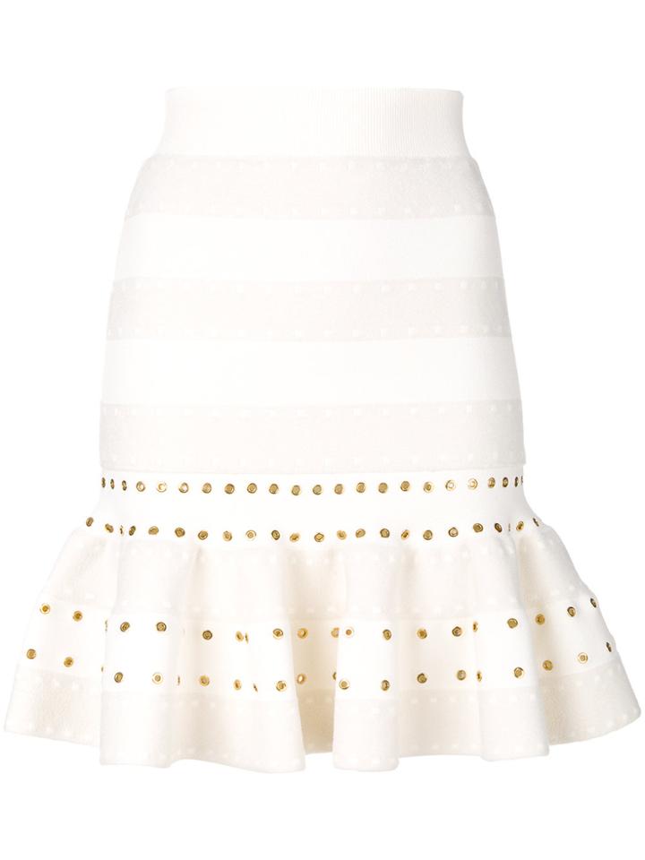Alexander Mcqueen Fluted Mini Skirt - White