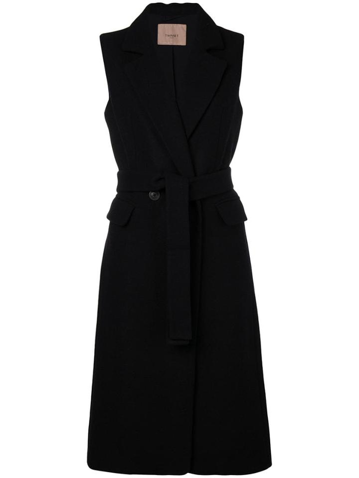 Twin-set Longline Gilet - Black