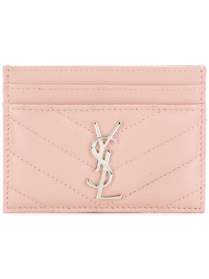 Saint Laurent Loulou Credit Card Case - Pink