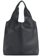 Jil Sander Navy Embossed Double Handle Tote Bag - Blue