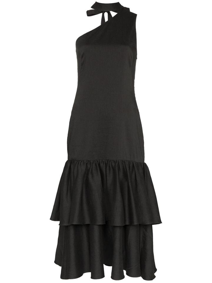 Rejina Pyo Rejina Asym Nk Drs Midi Trd Skt - Black