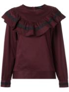 Olympiah - Ruffle Top - Women - Cotton/spandex/elastane - 36, Red, Cotton/spandex/elastane