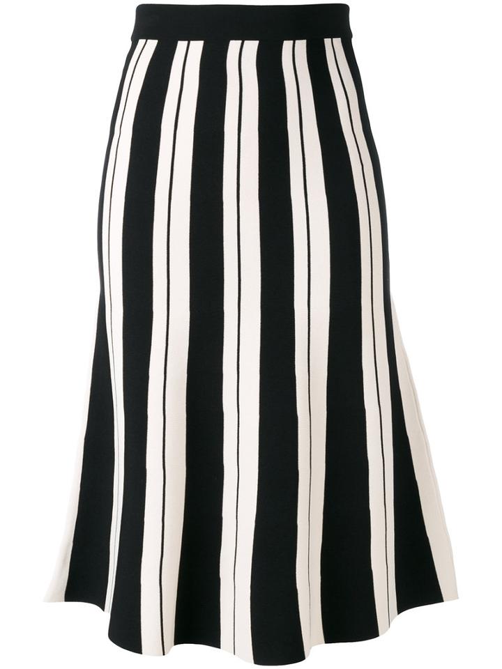 Roberto Collina - Striped Skirt - Women - Polyester/viscose - One Size, Black, Polyester/viscose