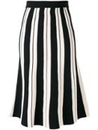 Roberto Collina - Striped Skirt - Women - Polyester/viscose - One Size, Black, Polyester/viscose