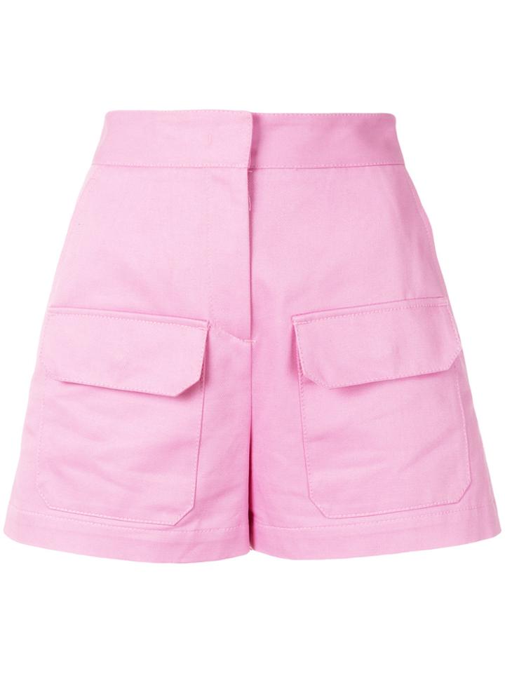 Msgm High-waisted Shorts - Pink & Purple