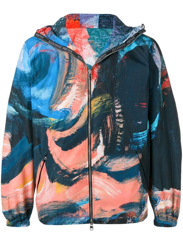 Alexander Mcqueen Zipped Up Sports Jacket - Blue