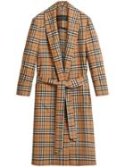Burberry Reissued Vintage Check Dressing Gown Coat - Yellow