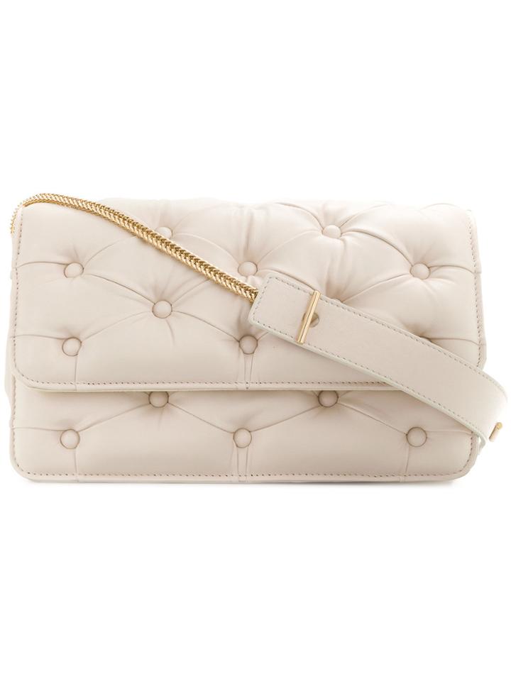 Benedetta Bruzziches Pintucked Shoulder Bag - White