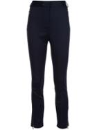 Veronica Beard Cropped Zip Detail Trousers, Women's, Size: 10, Blue, Viscose/spandex/elastane