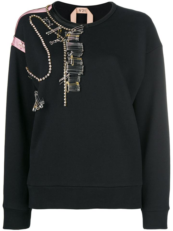 No21 Pin-embellished Sweater - Black