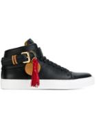 Buscemi 100mm Hi-top Sneakers, Men's, Size: 9, Blue, Leather/rubber