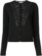 Lanvin Lace Detail Cardigan, Women's, Size: Medium, Black, Spandex/elastane/wool