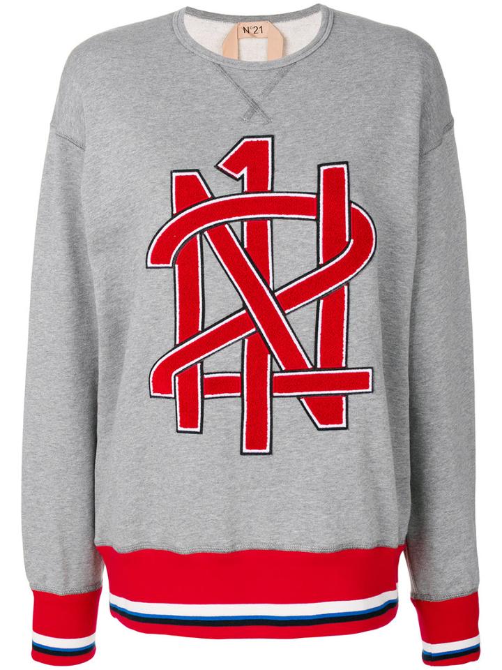 No21 - Branded Sweatshirt - Women - Cotton/polyester - 40, Grey, Cotton/polyester