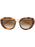 Elie Saab Tortoiseshell Oversized Sunglasses - Brown