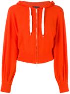 Roberto Collina - Cropped Zip Front Hoodie - Women - Cotton/polyamide - Xs, Yellow/orange, Cotton/polyamide