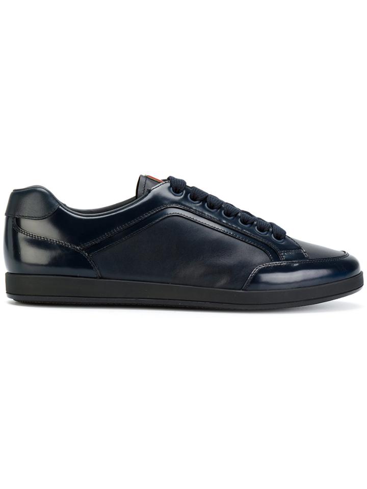 Prada Lace-up Logo Sneakers - Blue
