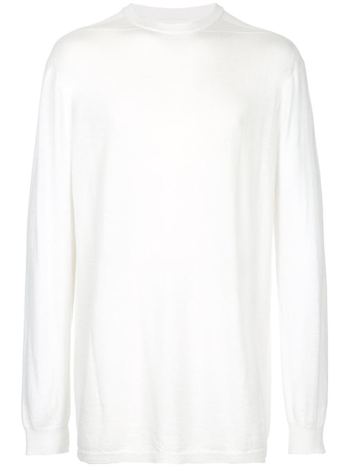 Rick Owens Oversized Round-neck Sweater - White